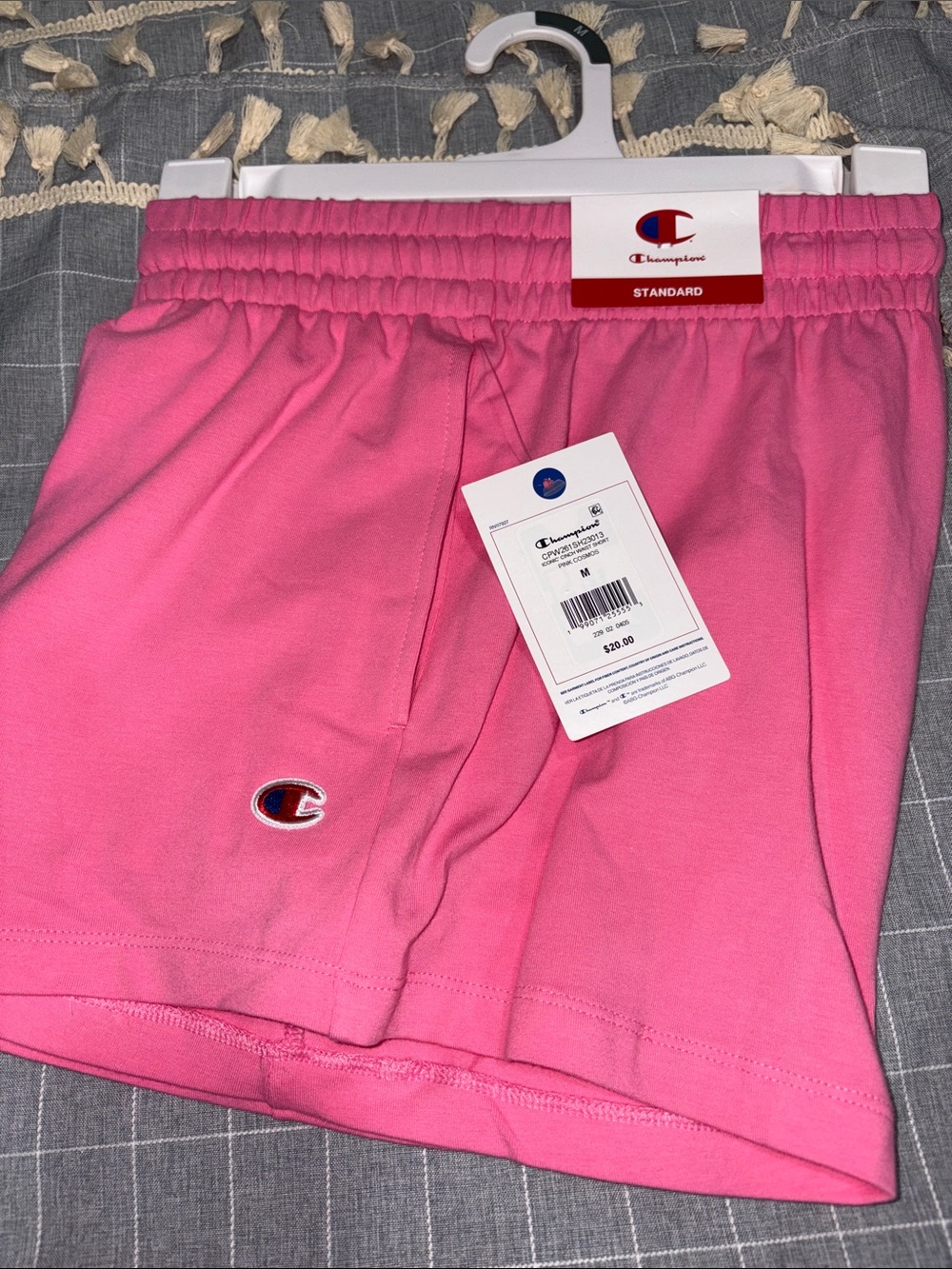 Champion Women's Pink Elastic-Waist Athletic Shorts